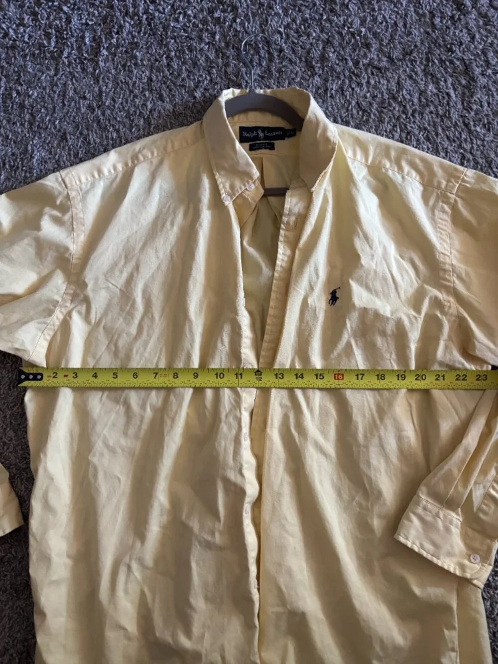 Ralph Lauren Classic Fit Mens L Butter Yellow Woven Cotton Button-Down